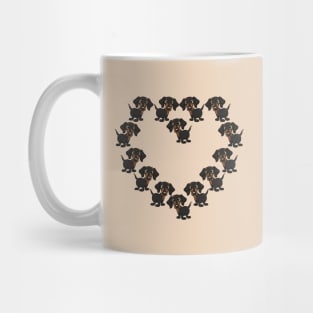 Cartoon Dachshund Dog Heart for Doxie Lovers Mug